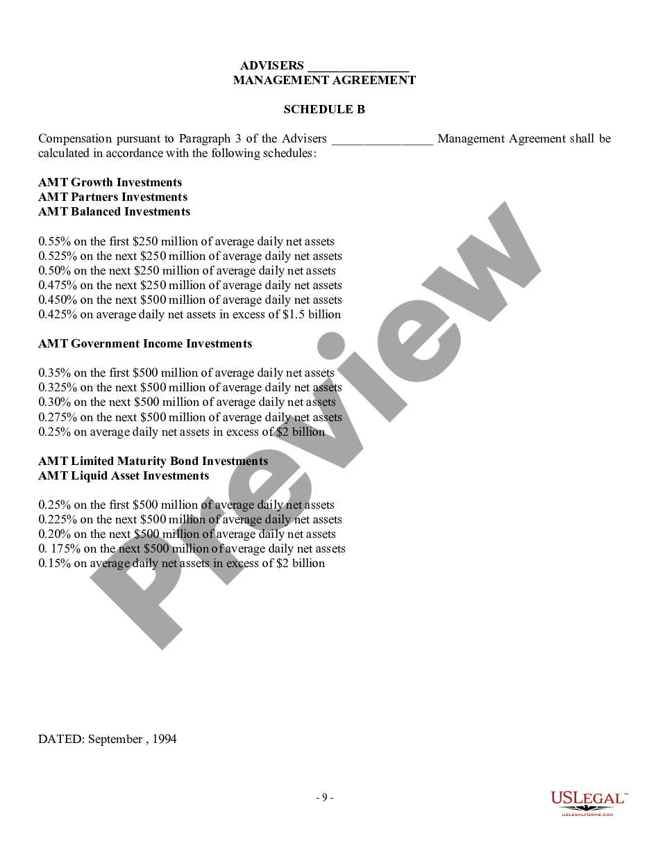 page 8 Management Agreement between a Trust and a Corporation preview