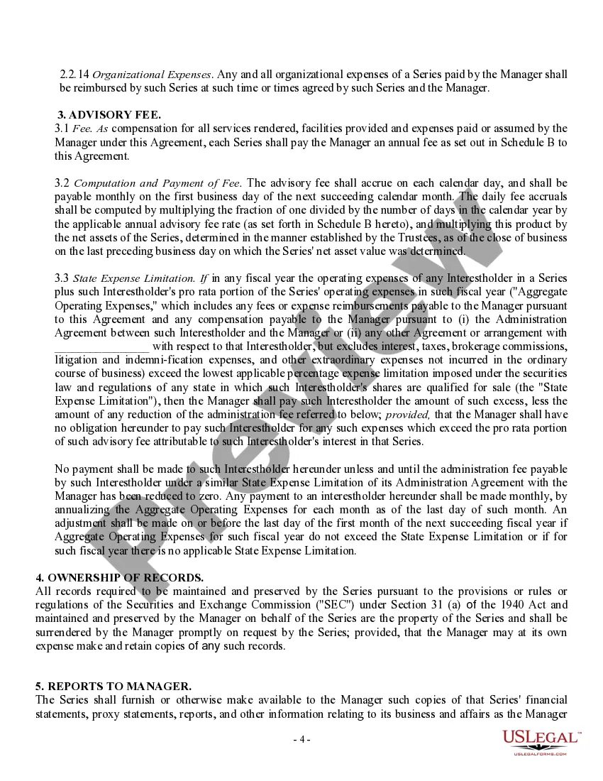 Get Management Agreement between a Trust and a Corporation Preview Management Agreement between a Trust and a Corporation