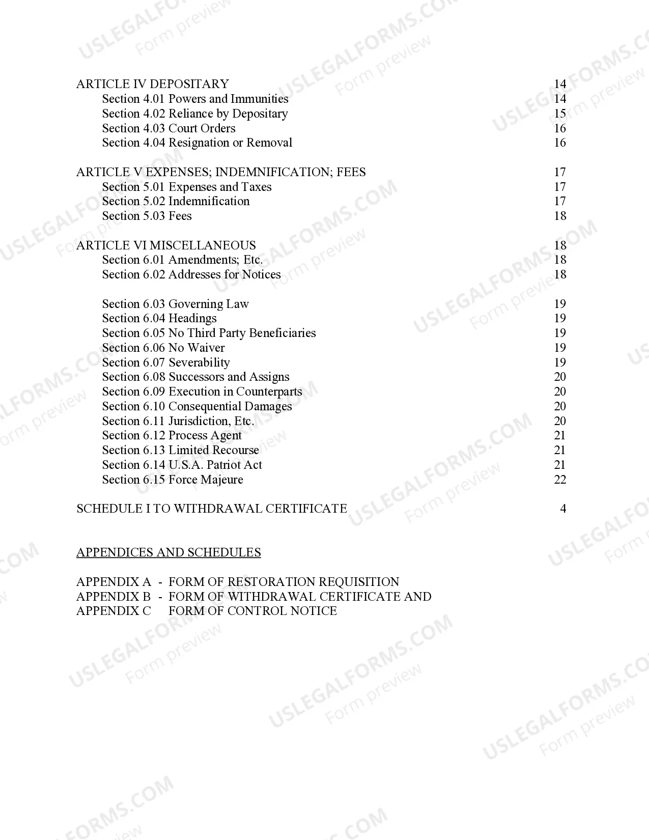 Preview Account Agreement