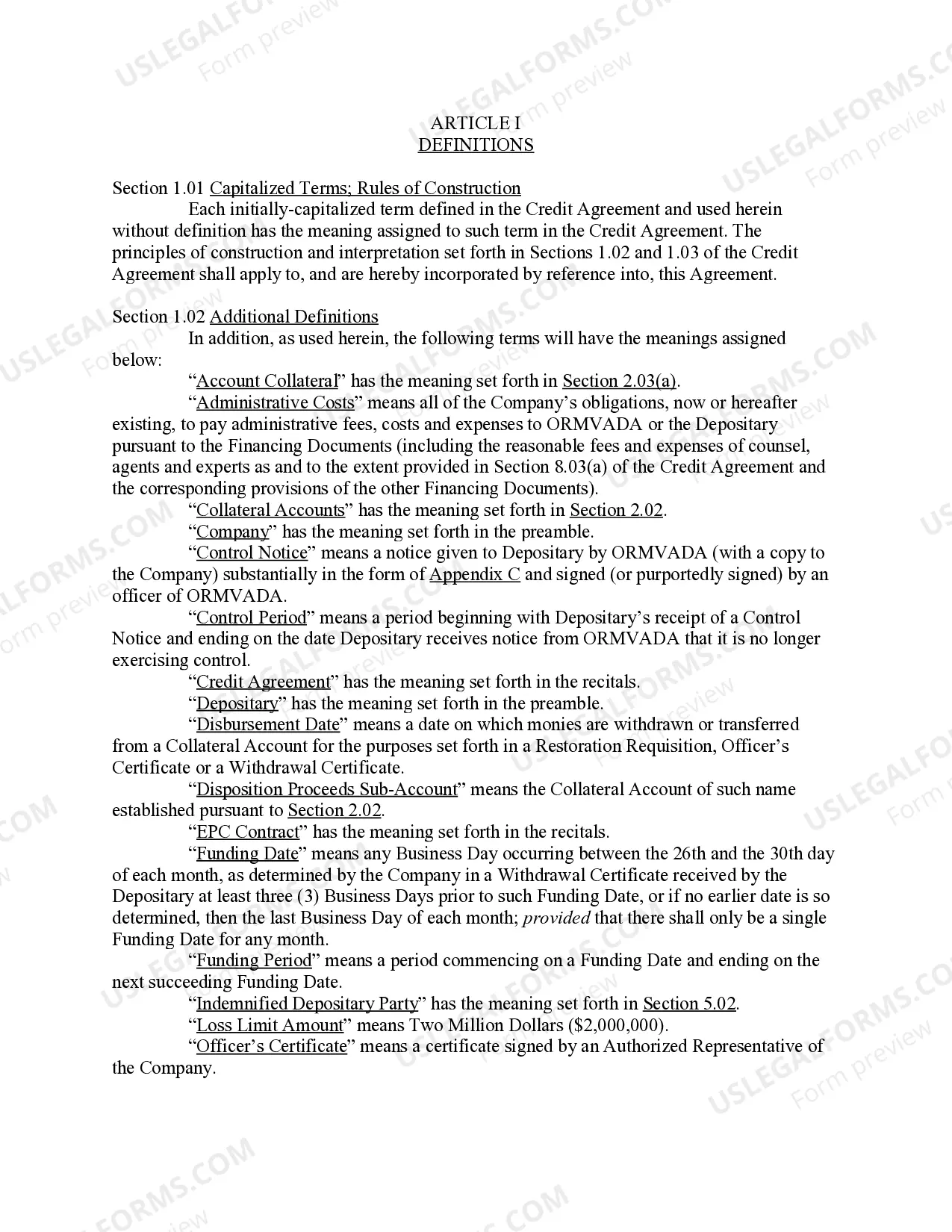 Preview Account Agreement