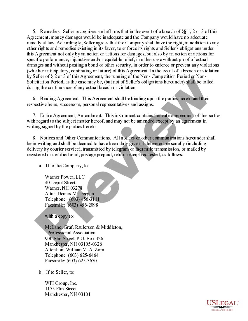 Get Sample Noncompetition Agreement between two Businesses Preview Sample Noncompetition Agreement between two Businesses