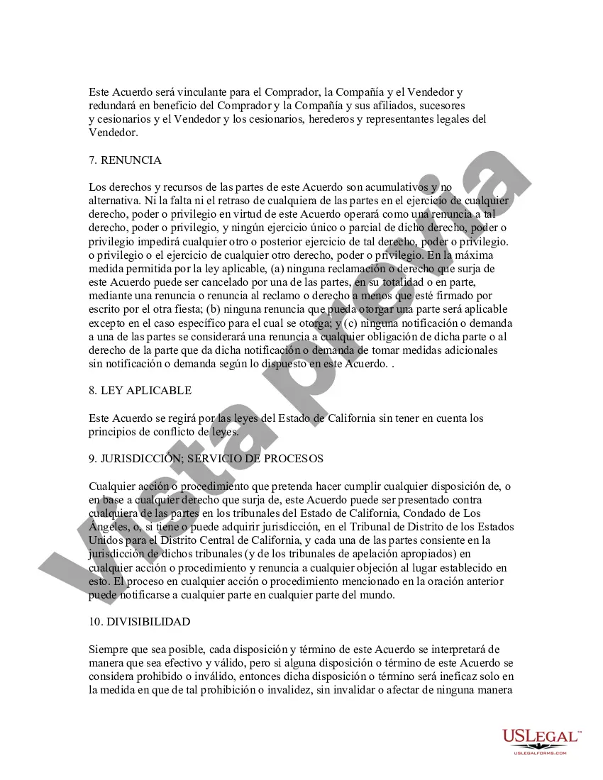 Preview Ejemplo de acuerdo de no competencia: venta de acciones