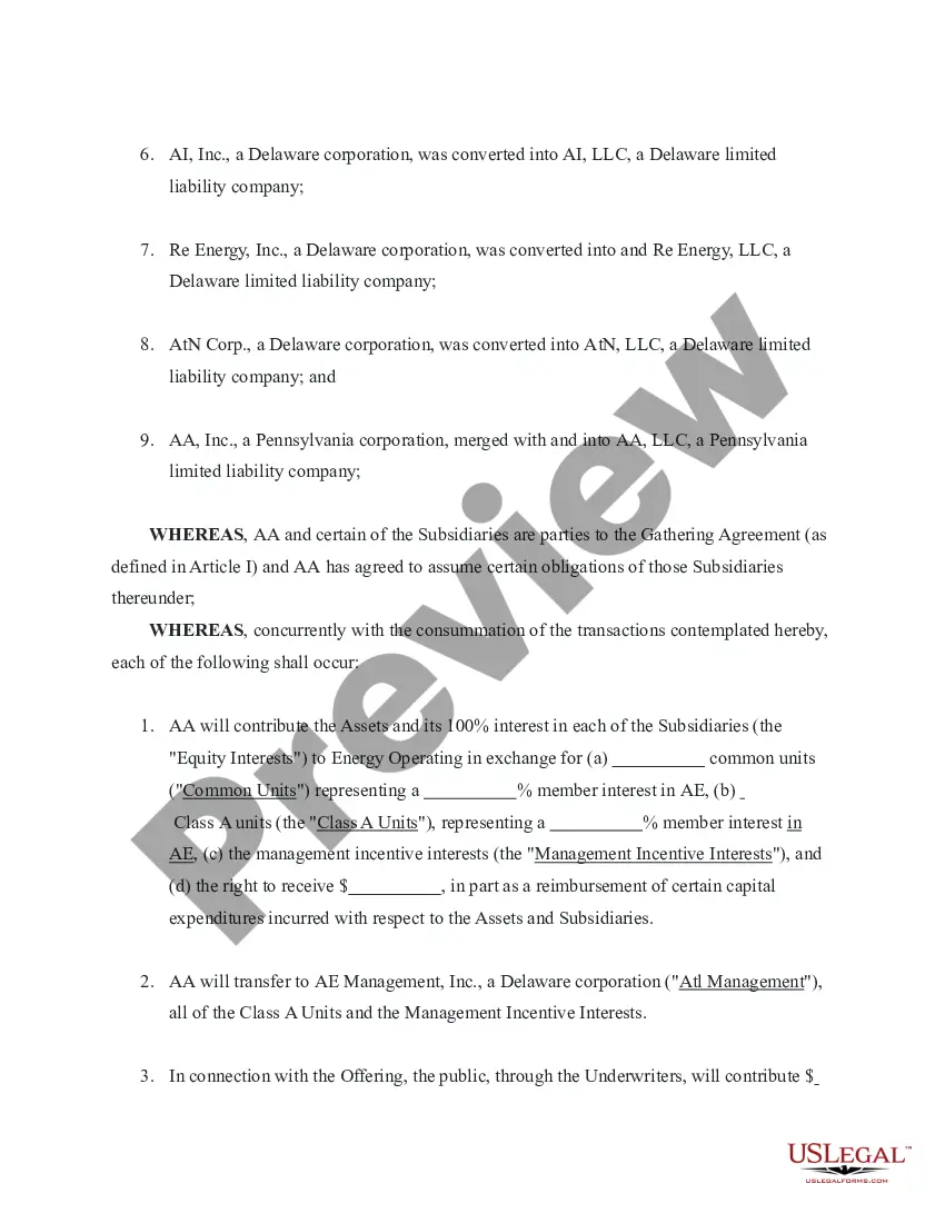 Get Contribution, Conveyance, and Assumption Agreement representing natural gas and oil exploration with multiple mergers Preview Contribution, Conveyance, and Assumption Agreement representing natural gas and oil exploration with multiple mergers