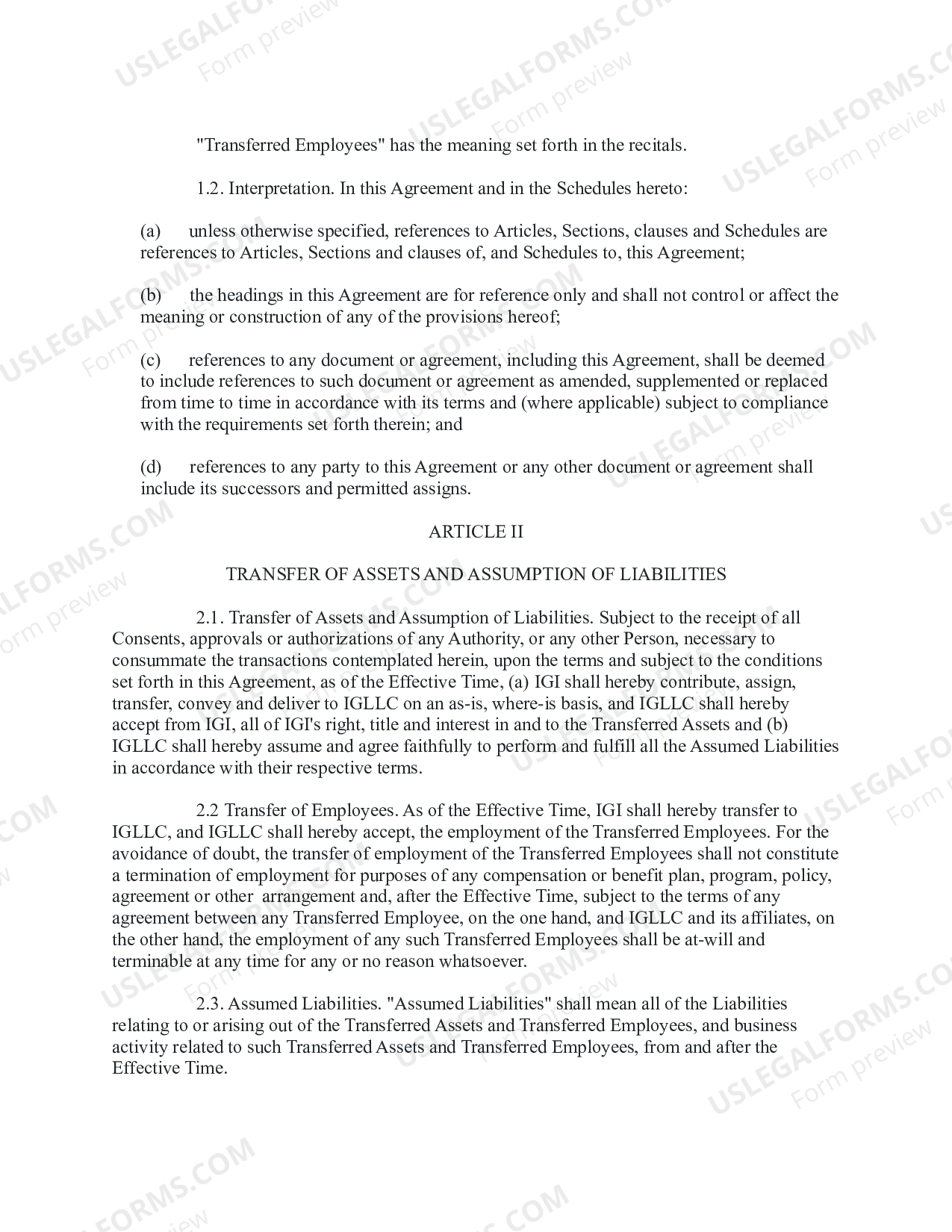 Contribution and Assumption Agreement - direct and indirect ...