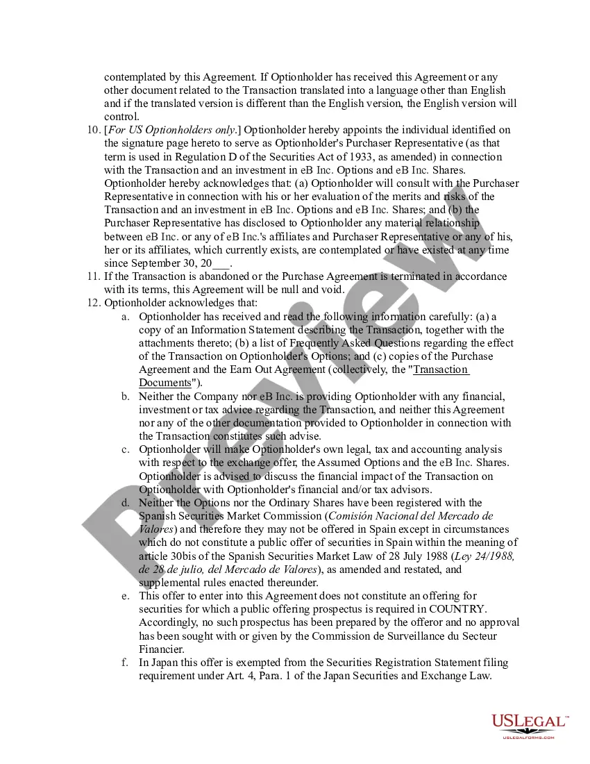 Get Option Assumption Agreement between the Purchaser and Company Preview Option Assumption Agreement between the Purchaser and Company