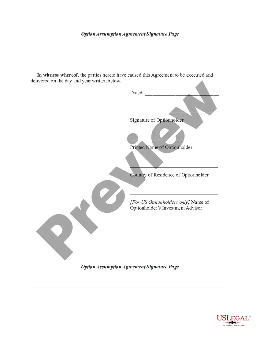 Get Option Assumption Agreement between the Purchaser and Company Preview Option Assumption Agreement between the Purchaser and Company