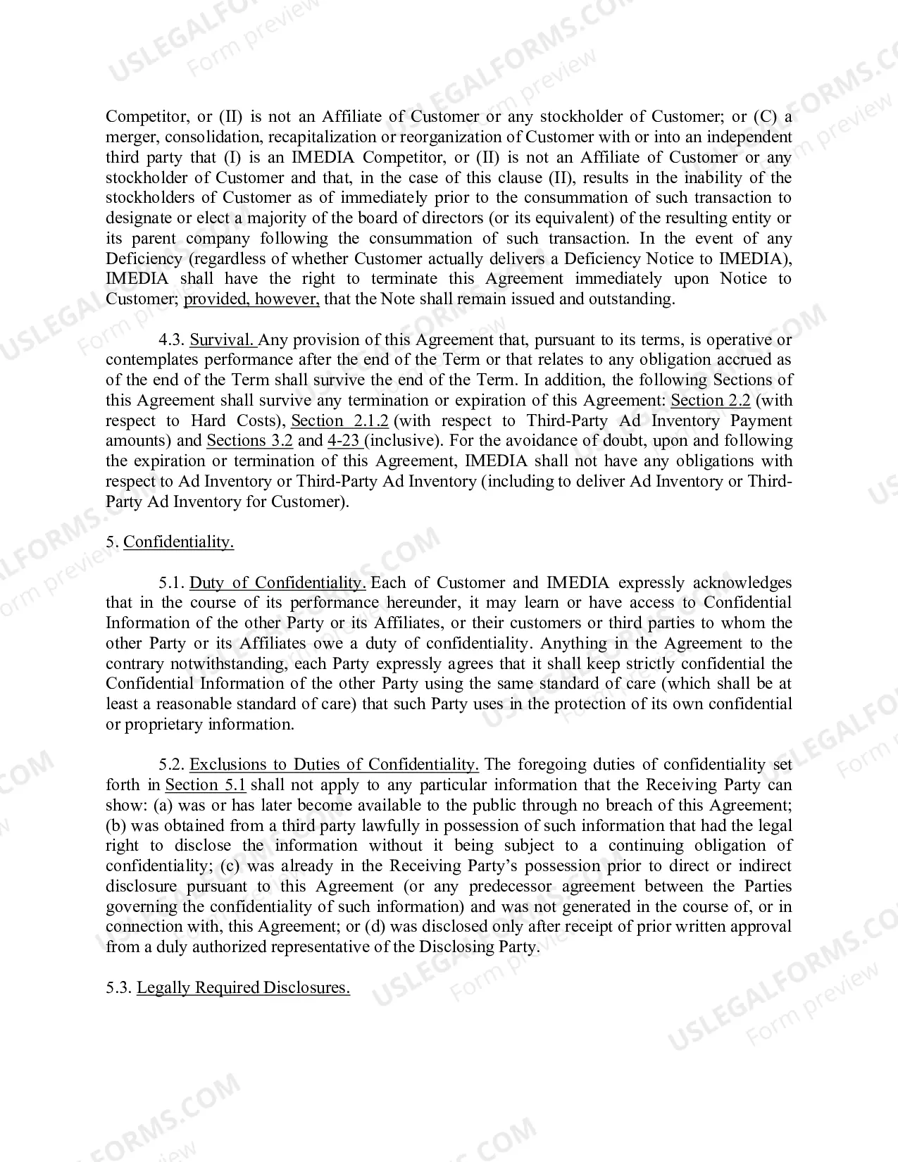 Preview Advertising Agreement