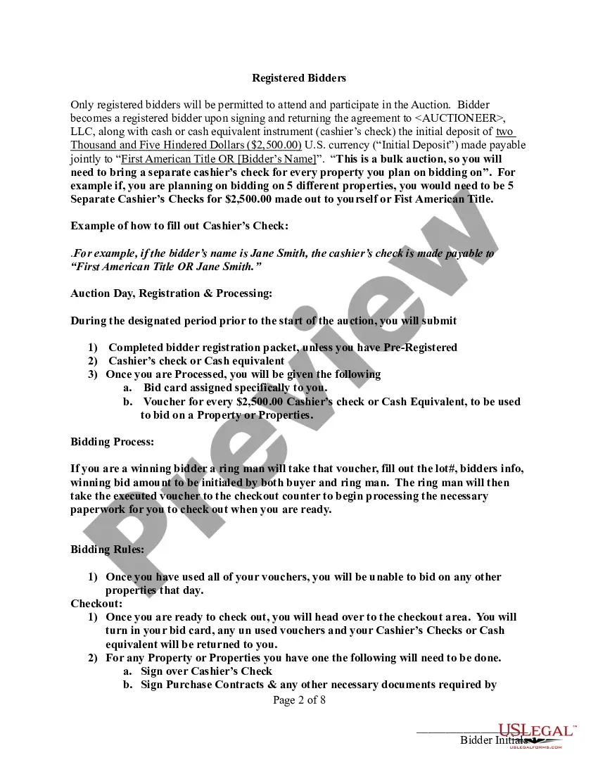 Preview Bidder Registration Agreement - "Bulk Auction"