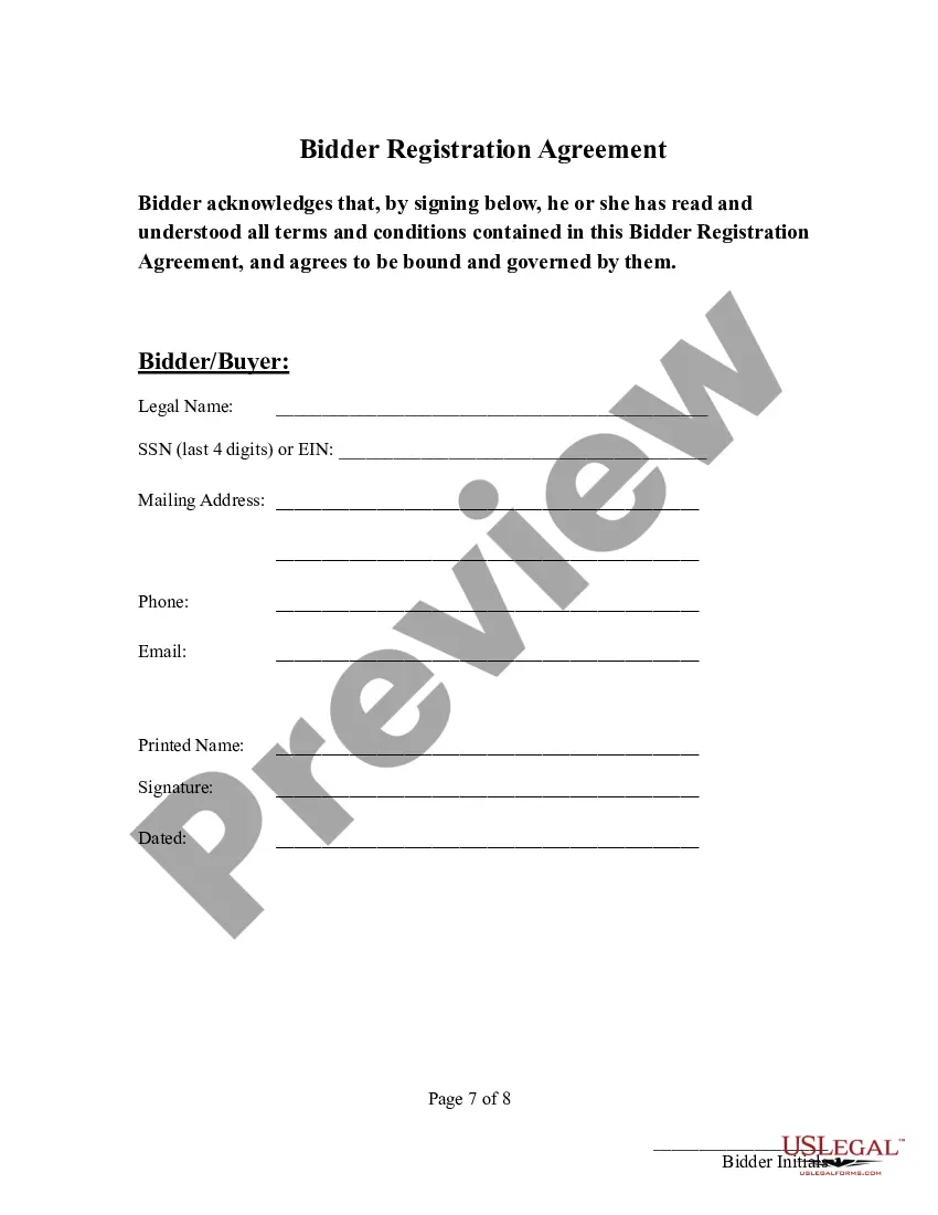 Preview Bidder Registration Agreement - "Bulk Auction"
