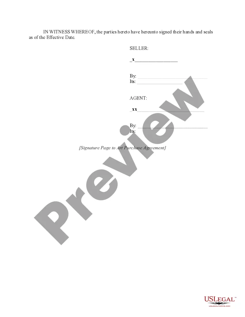 Get Art Purchase Agreement Preview Art Purchase Agreement