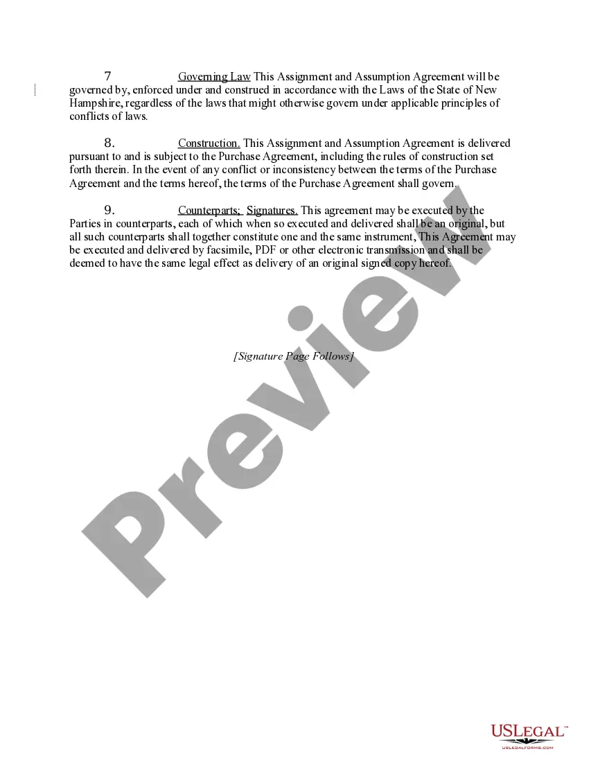 Preview Assignment and Assumption Agreement regarding a National Pollution Discharge And Elimination System Permit