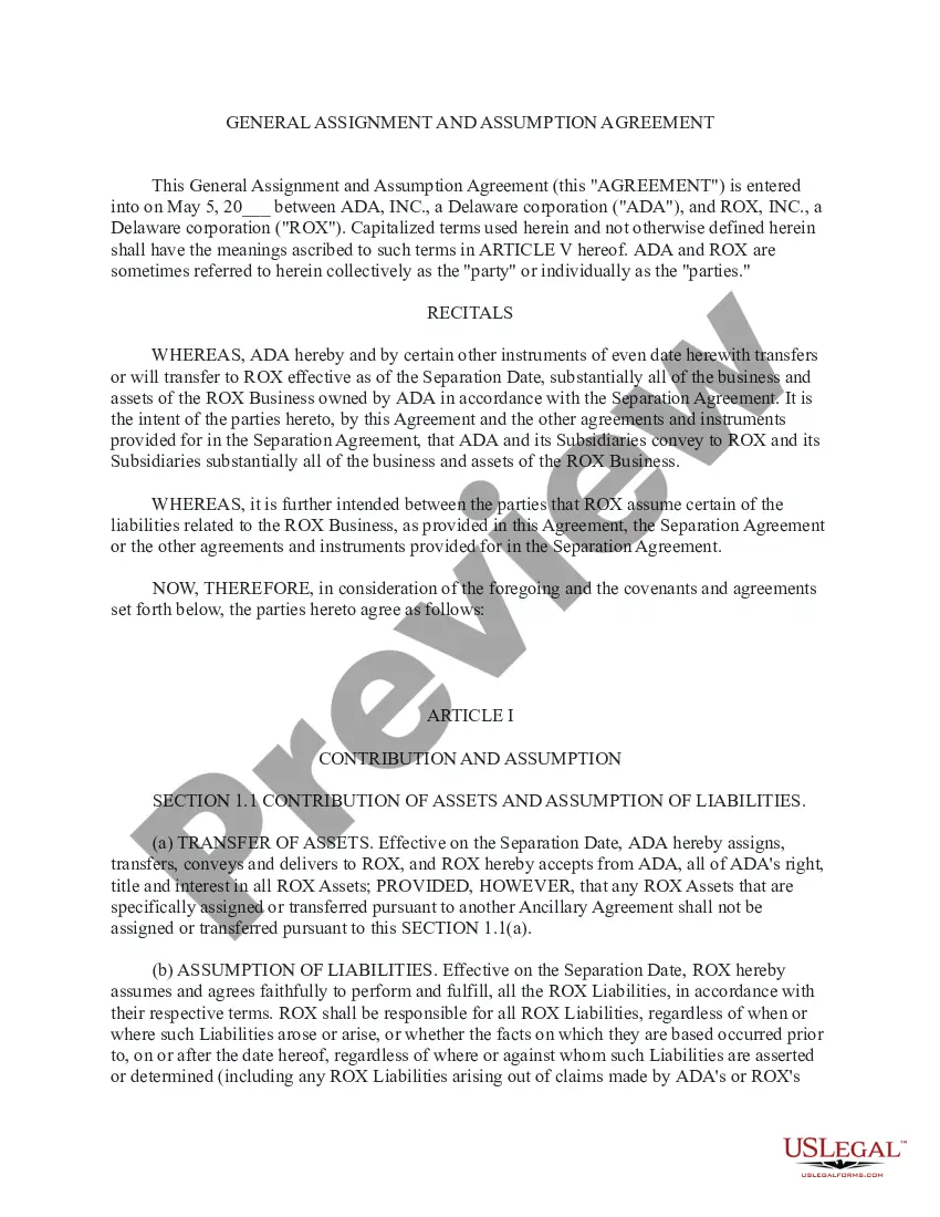 Get General Assignment and Assumption Agreement Preview General Assignment and Assumption Agreement