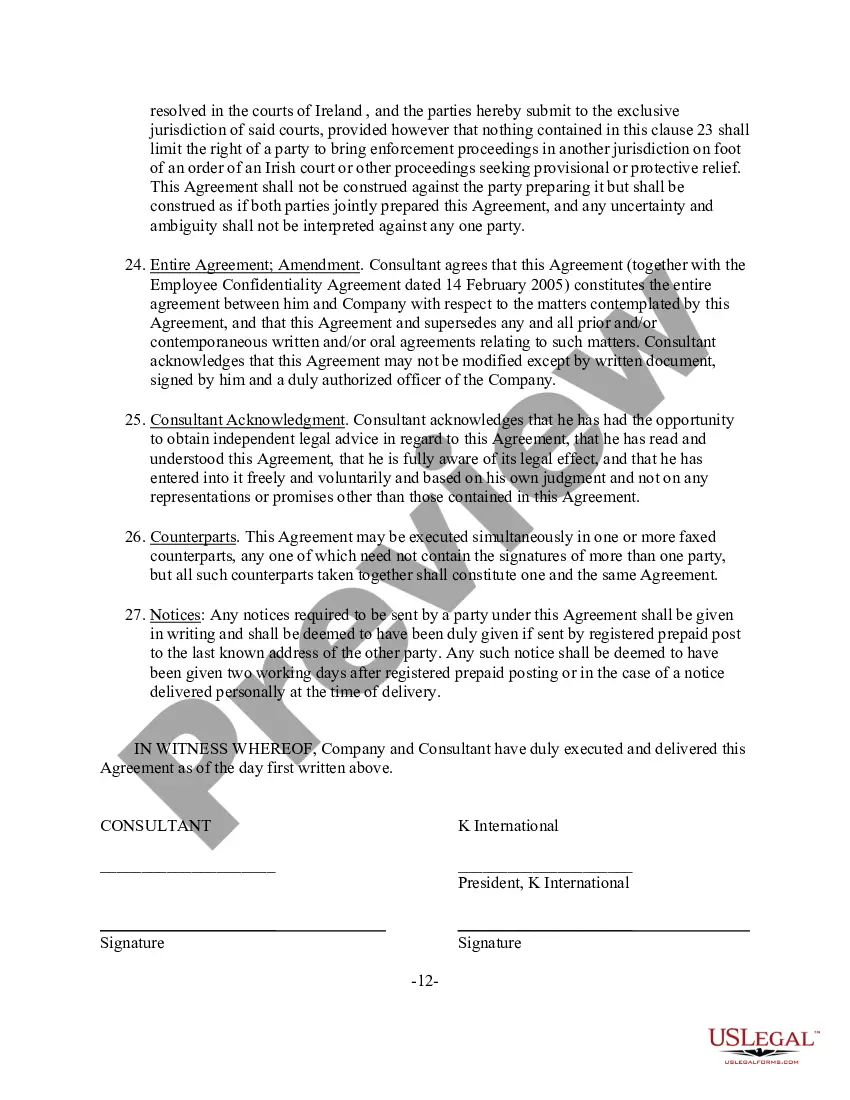Get Consulting Agreement between Consultant and Company Preview Consulting Agreement between Consultant and Company
