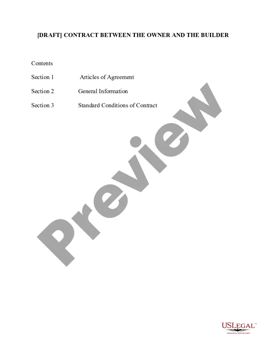 Preview Contract Between Owner and Builder for Construction of a House