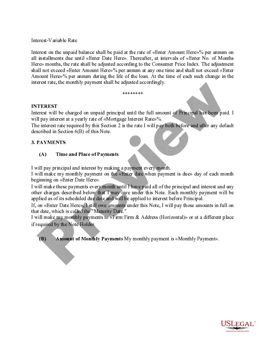 Preview Interest Clauses: Contract for Real Property