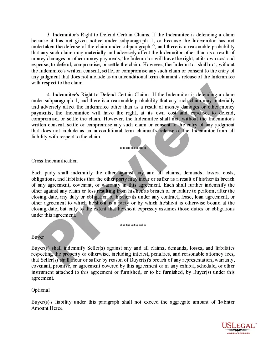 Get Indemnification Clauses: Contract for Real Property Preview Indemnification Clauses: Contract for Real Property