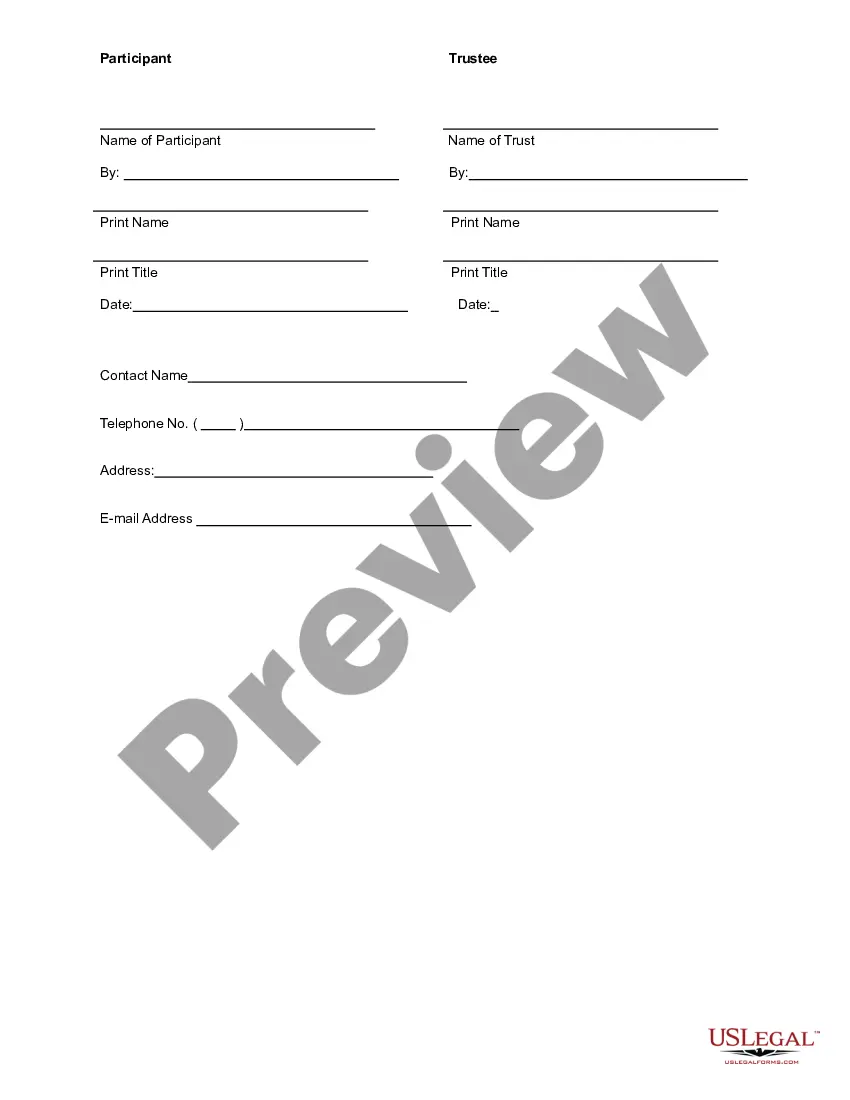 Get Participation Agreement: Cemetery Merchandise and Services Association Trust Preview Participation Agreement: Cemetery Merchandise and Services Association Trust