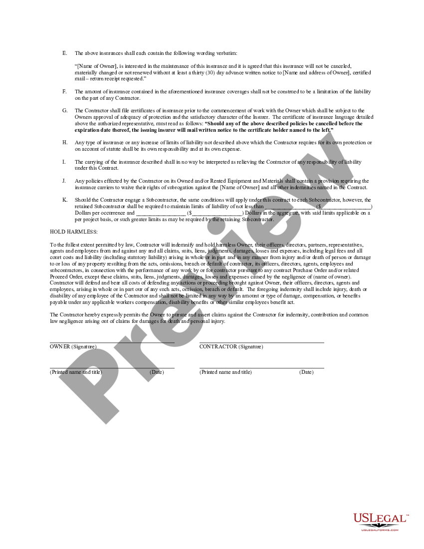 Hold Harmless Agreement US Legal Forms