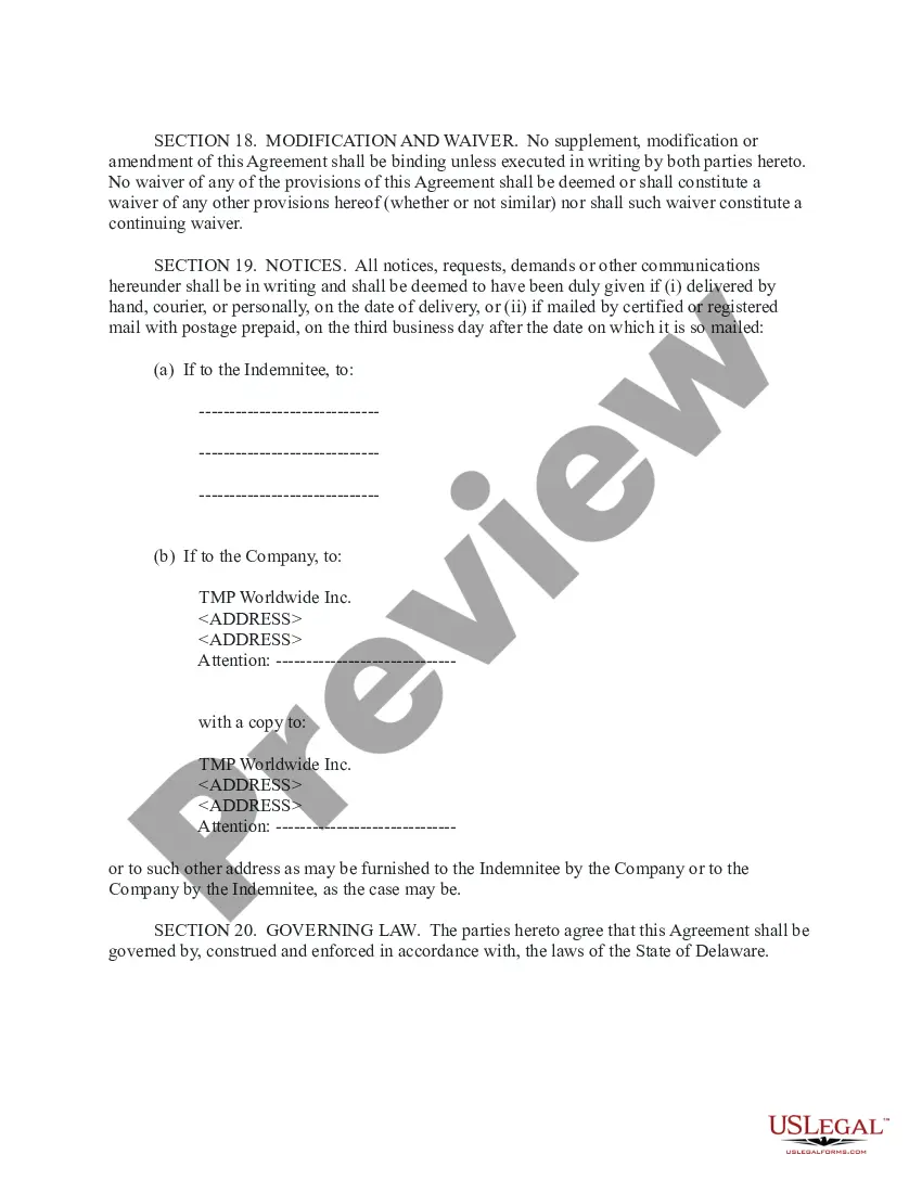 Get Simple Indemnity Agreement Preview Simple Indemnity Agreement