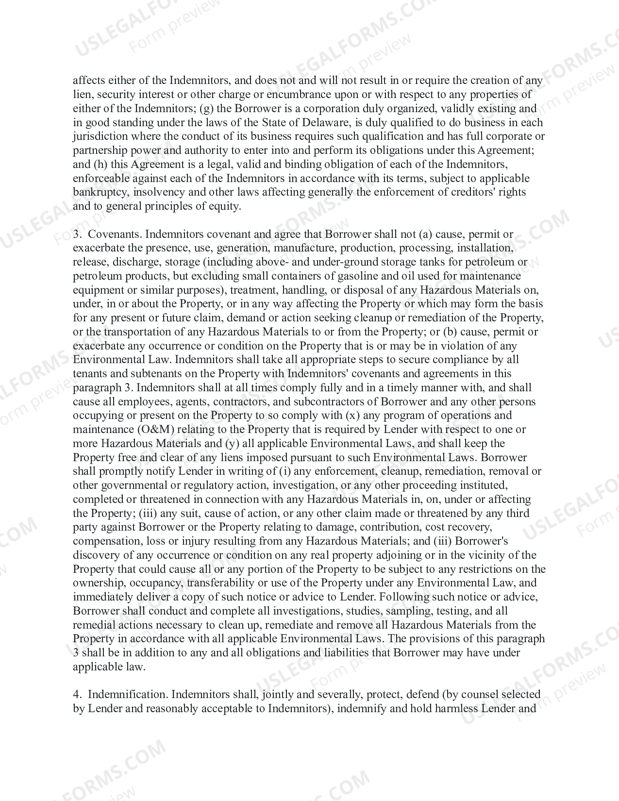 Environmental Indemnity Agreement US Legal Forms