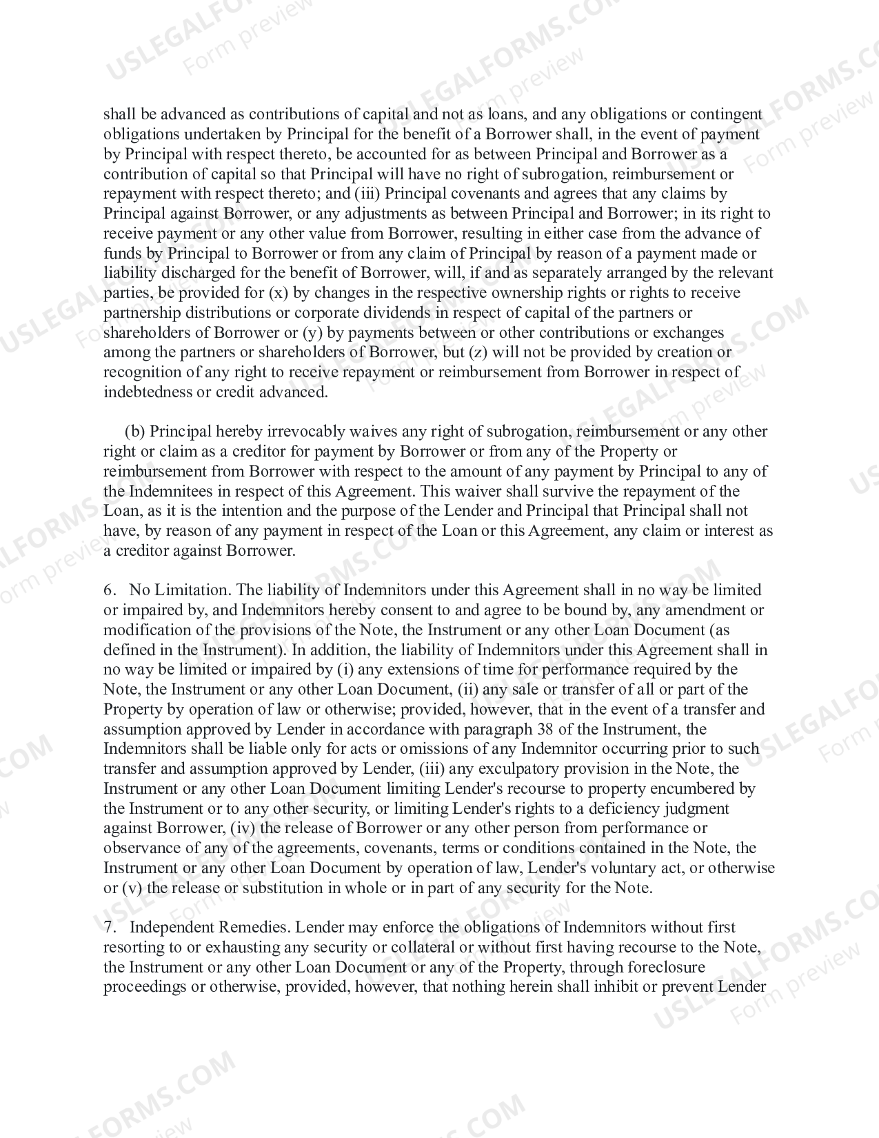 Environmental Indemnity Agreement US Legal Forms