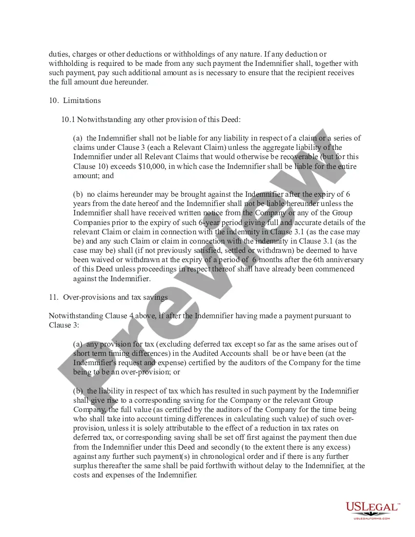 Get Deed of Indemnity Preview Deed of Indemnity