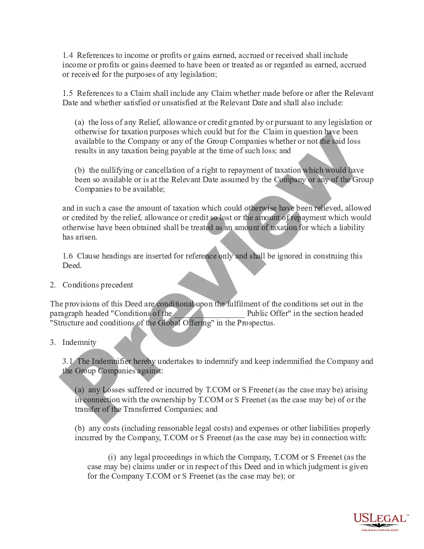 Get Deed of Indemnity Preview Deed of Indemnity