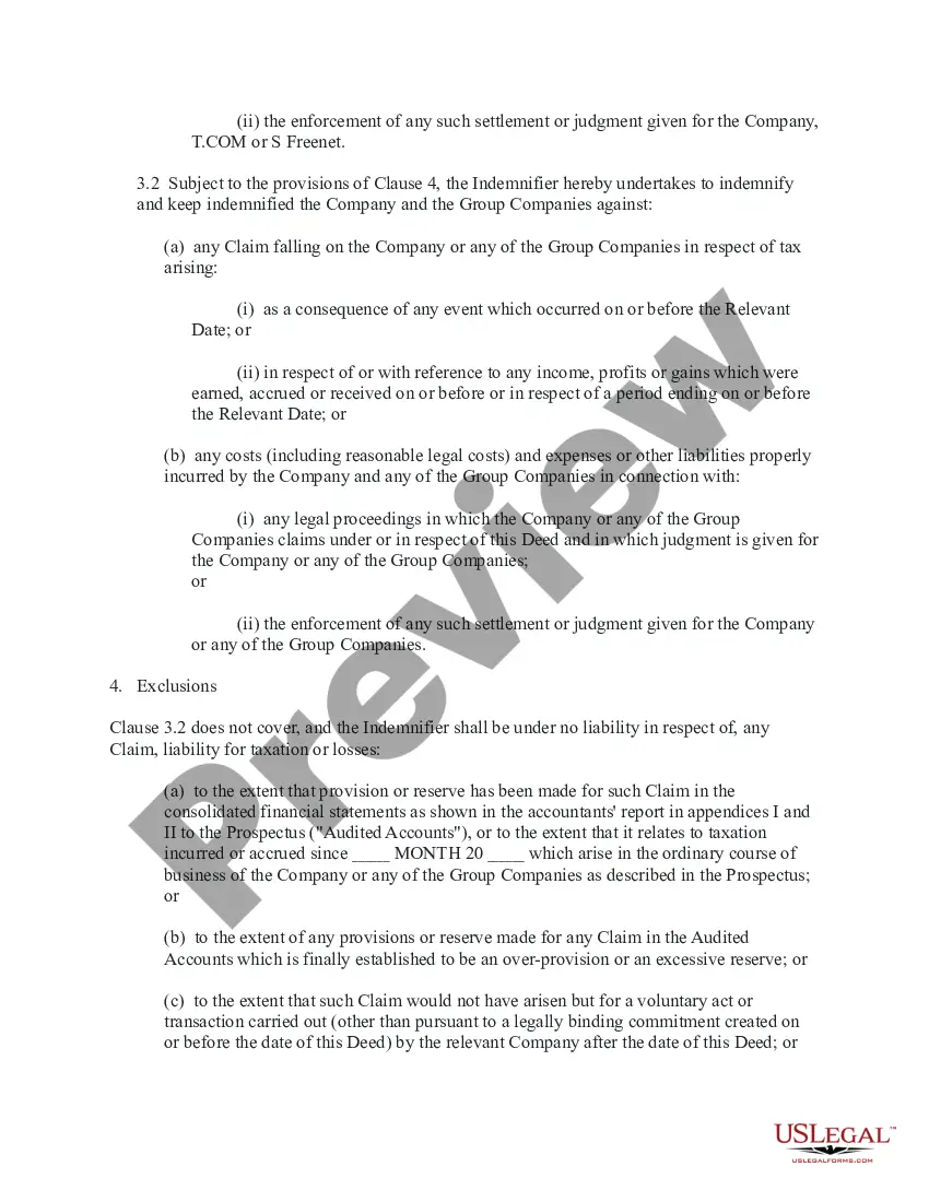 Get Deed of Indemnity Preview Deed of Indemnity