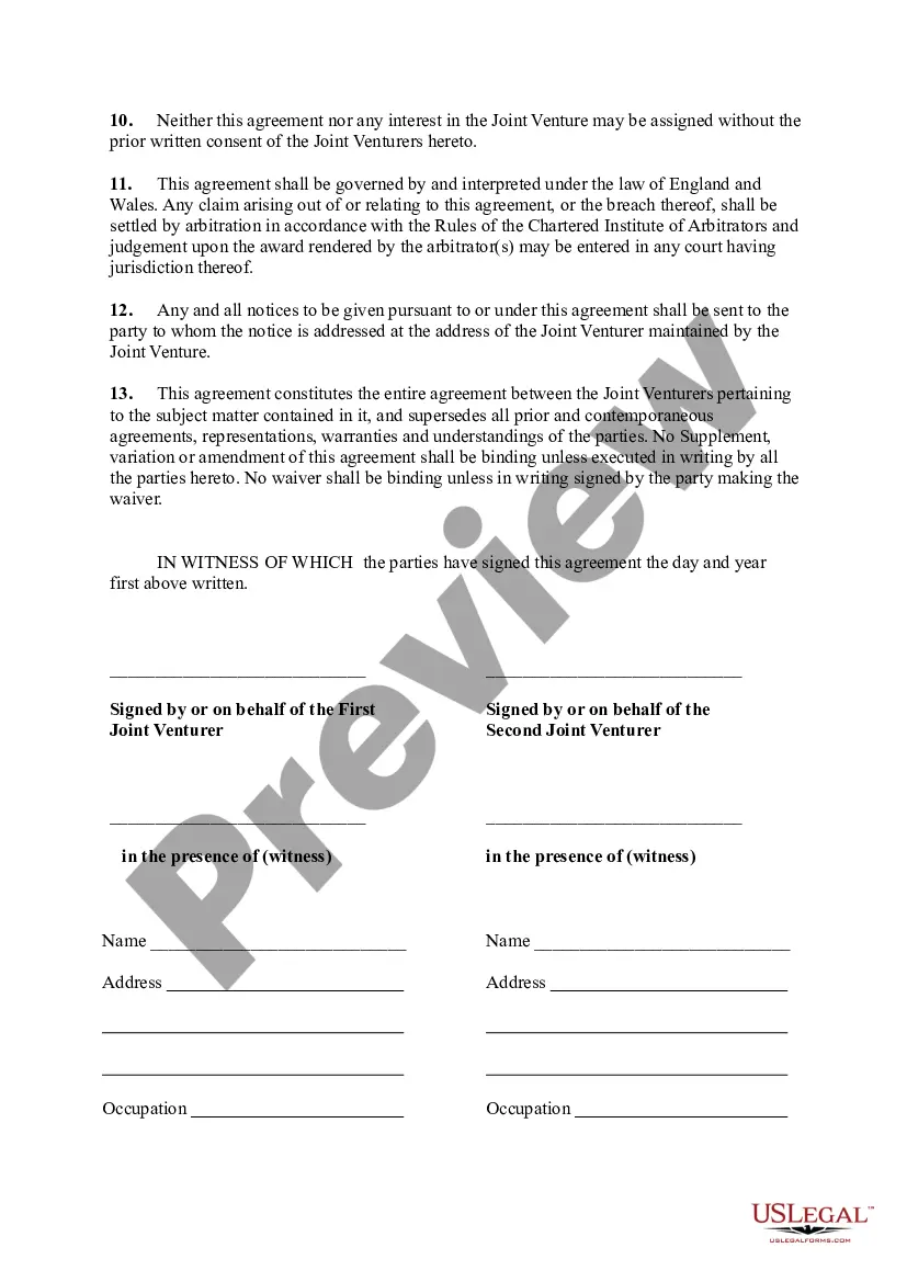 Get Basic Joint Venture Agreement Preview Basic Joint Venture Agreement