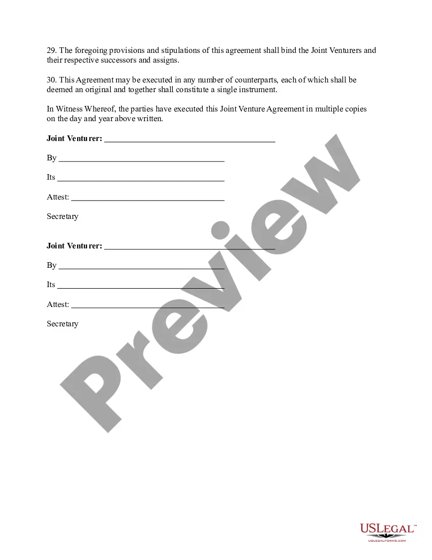 Get Joint Venture Agreement - All Members Are Disclosed Preview Joint Venture Agreement - All Members Are Disclosed