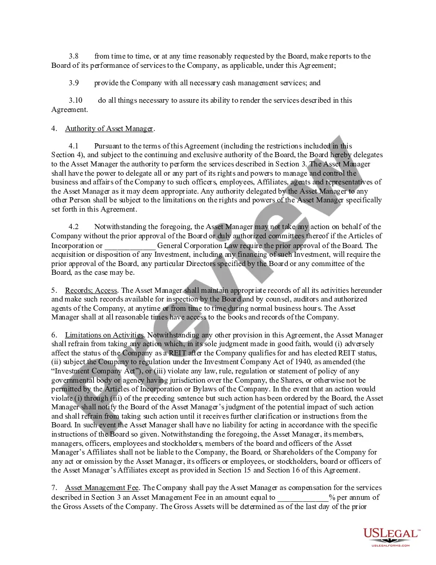 Get Asset Management Agreement Preview Asset Management Agreement