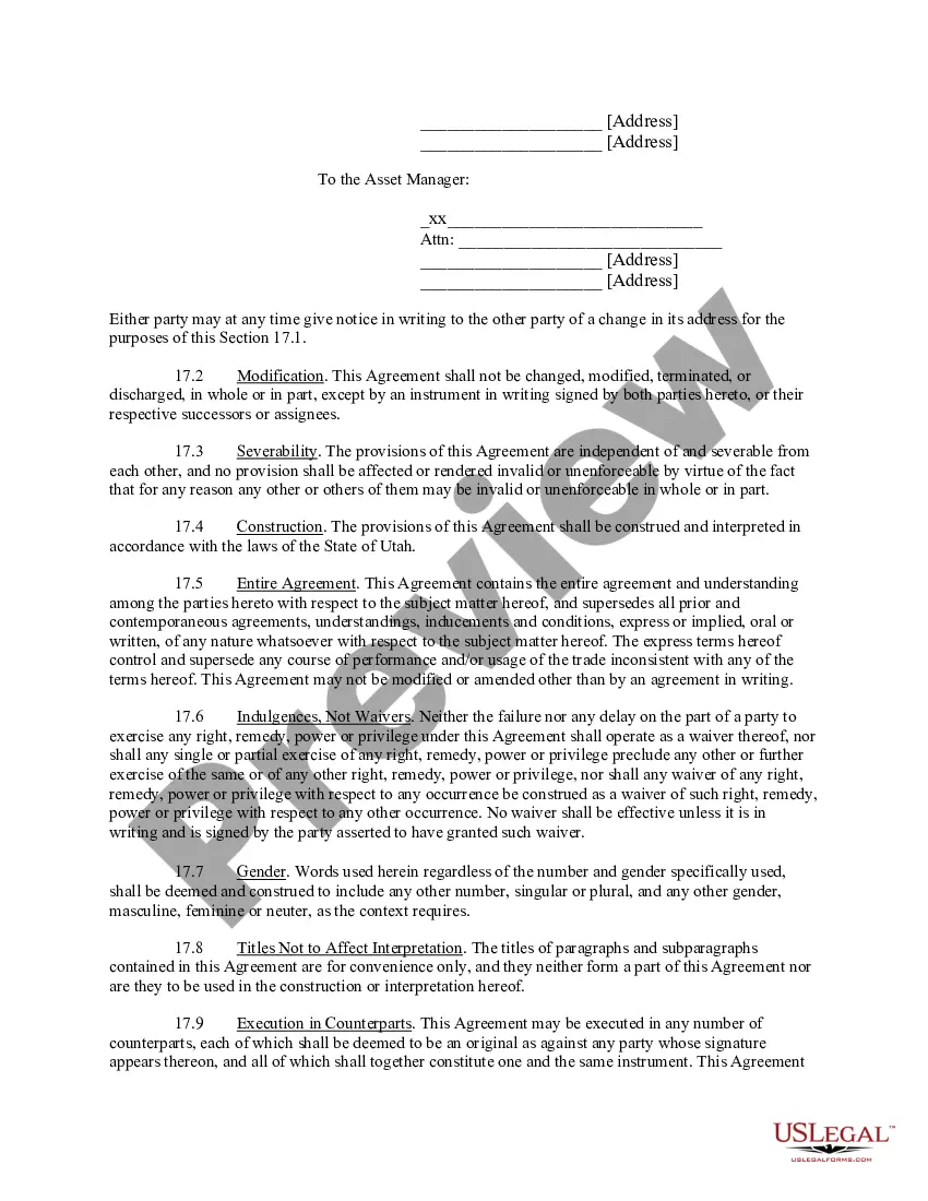 Get Asset Management Agreement Preview Asset Management Agreement