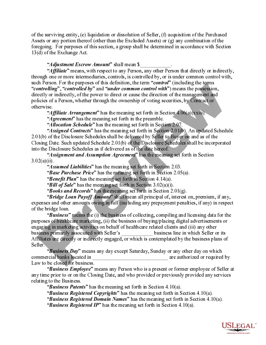 Preview Asset Purchase Agreement