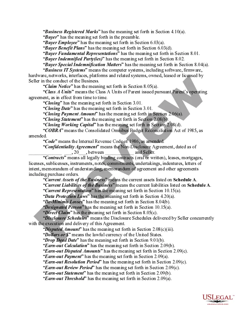 Preview Asset Purchase Agreement