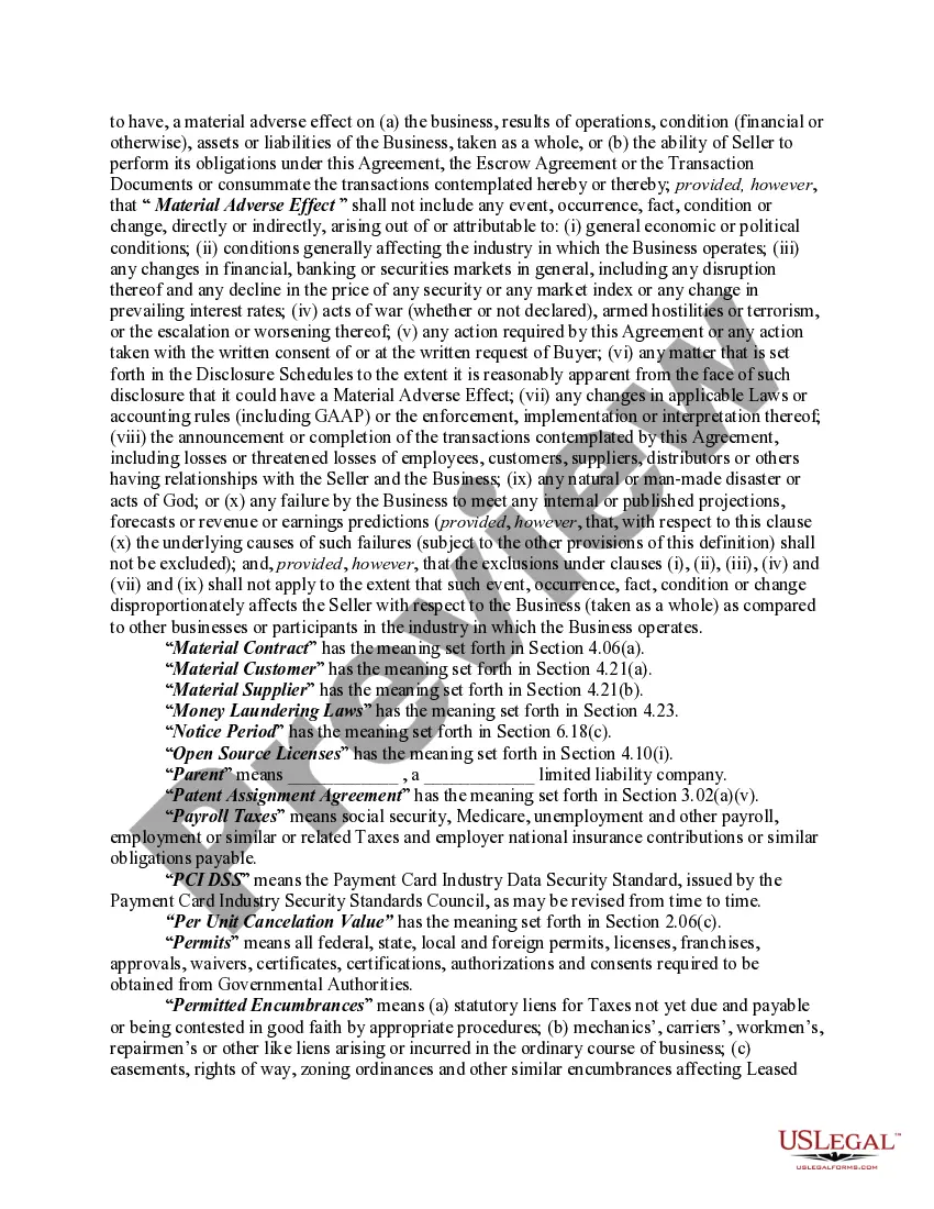 Preview Asset Purchase Agreement