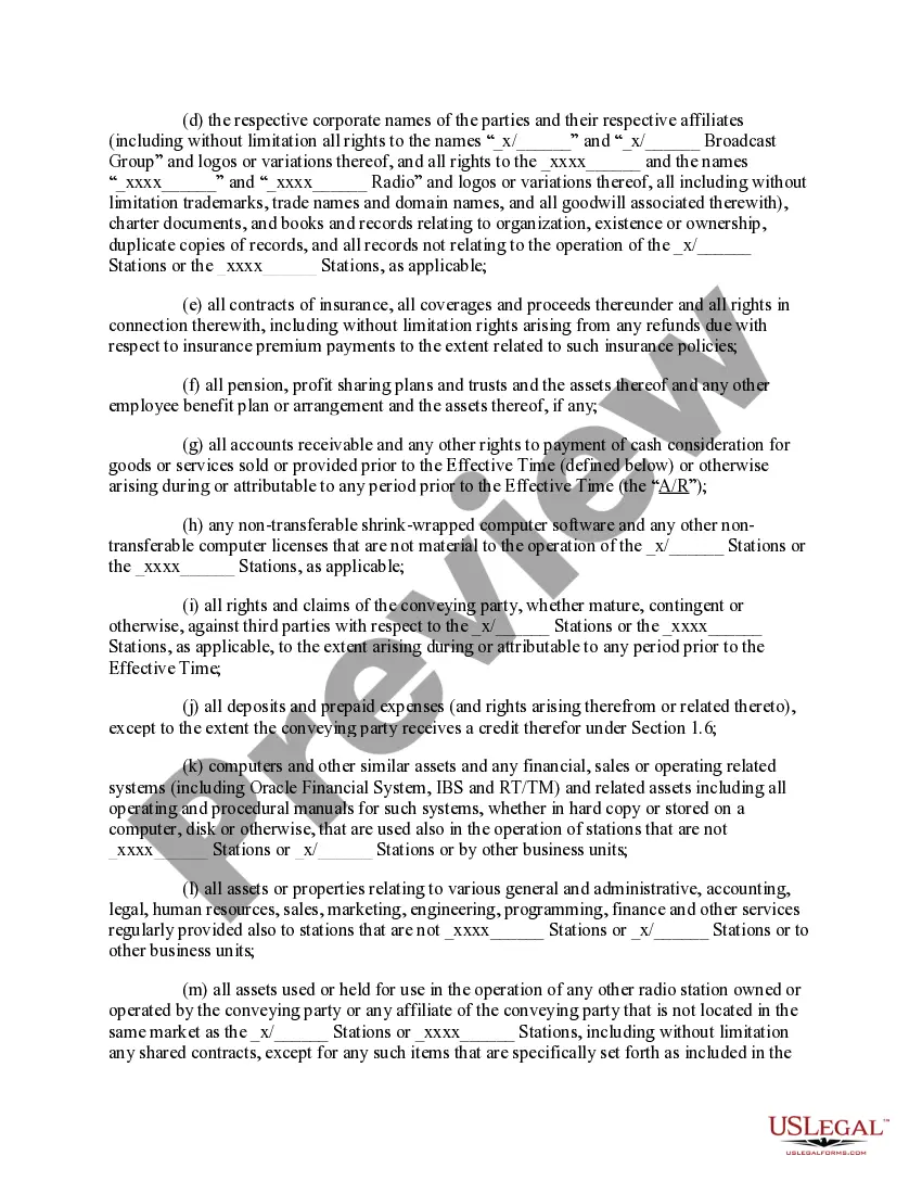 Preview Asset Exchange Agreement