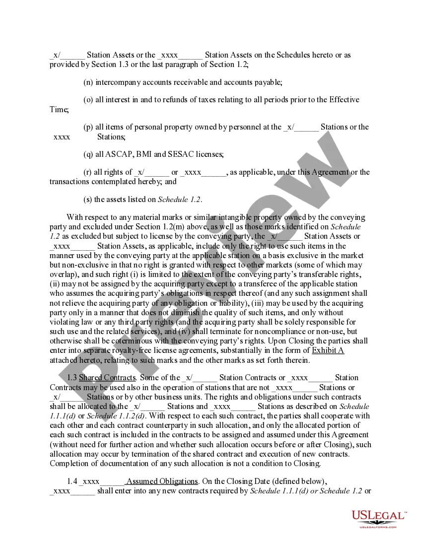 Preview Asset Exchange Agreement