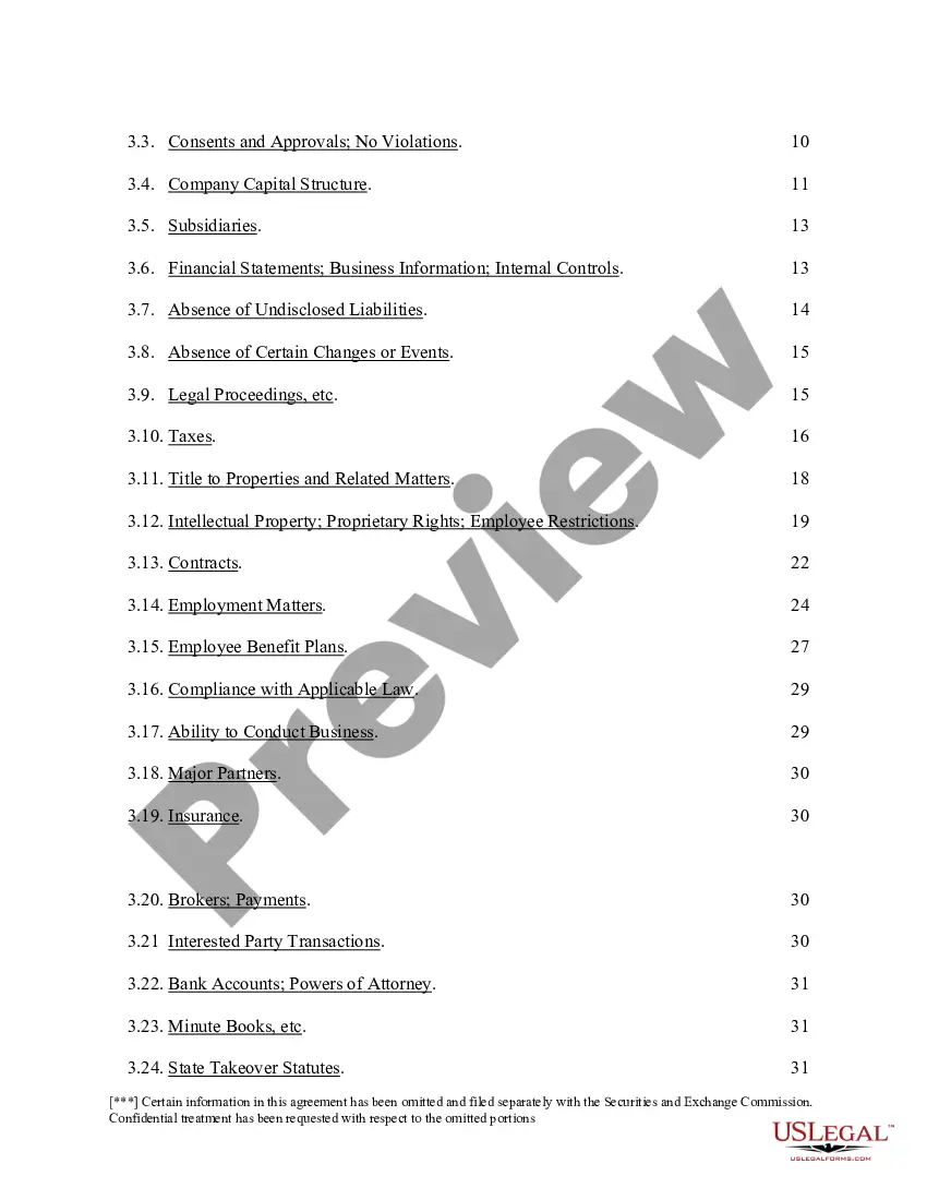 Preview Agreement and Plan of Merger