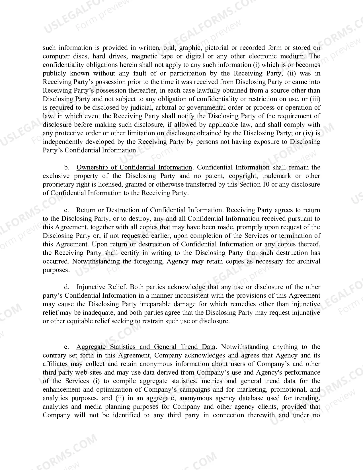 Preview Master Marketing Agreement