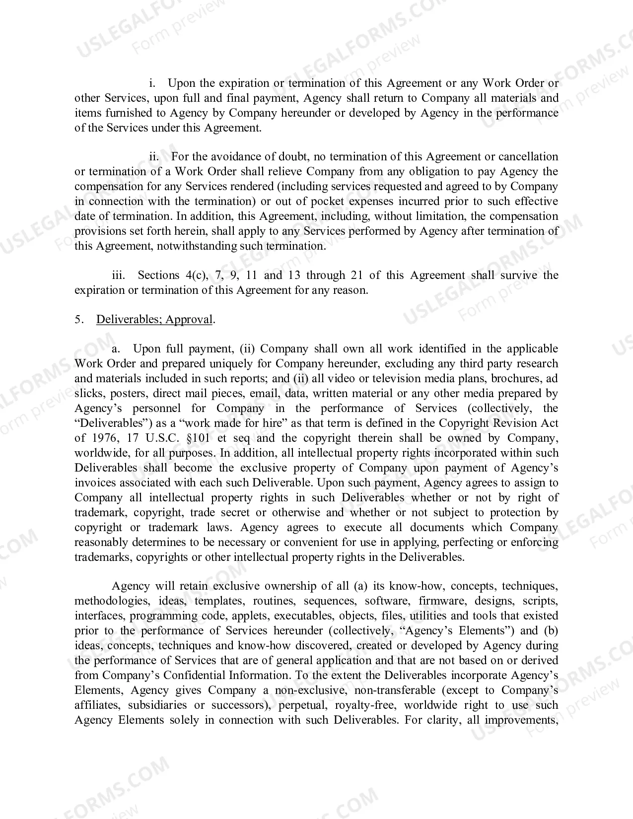 Preview Master Marketing Agreement