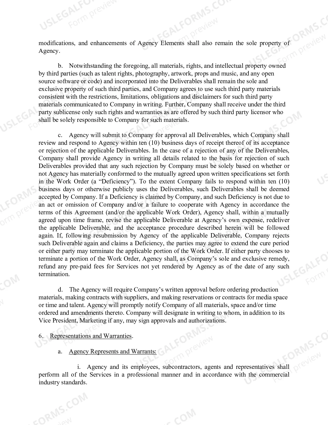 Preview Master Marketing Agreement