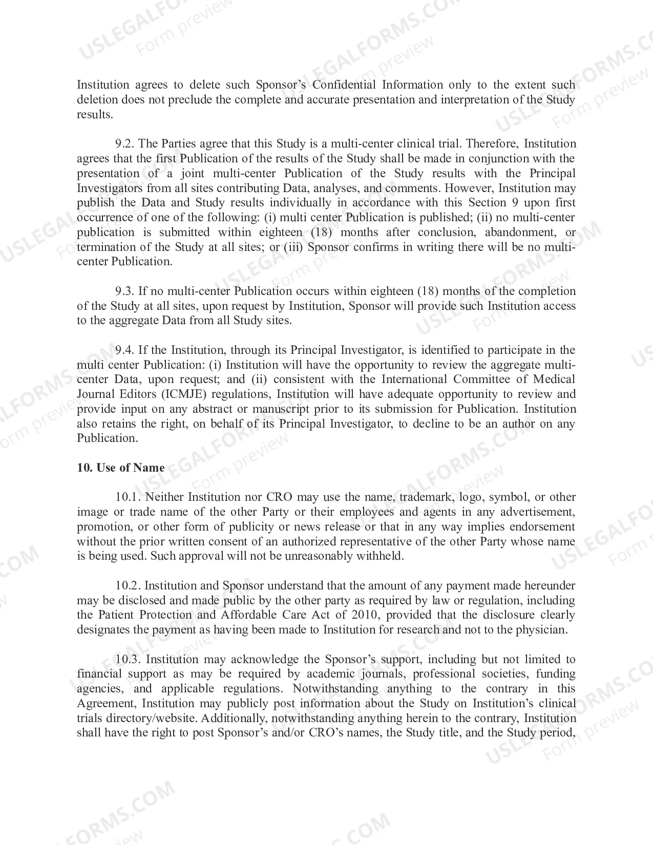 Preview Accelerated Clinical Trial Agreement