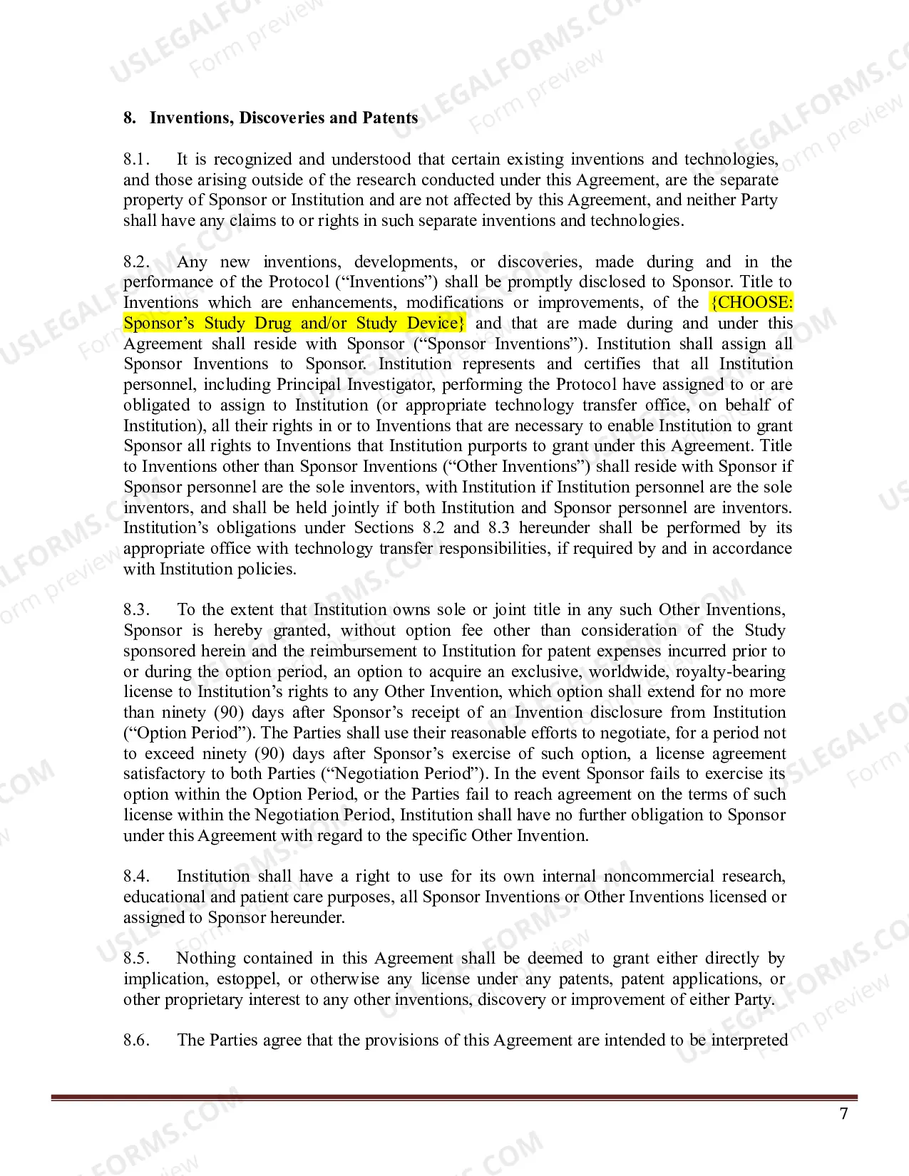 Preview Accelerated Clinical Trial Agreement - ACTA