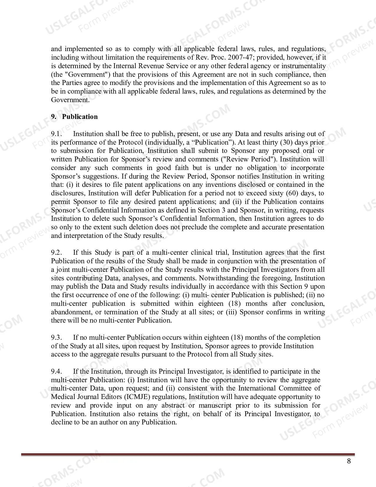 Preview Accelerated Clinical Trial Agreement - ACTA