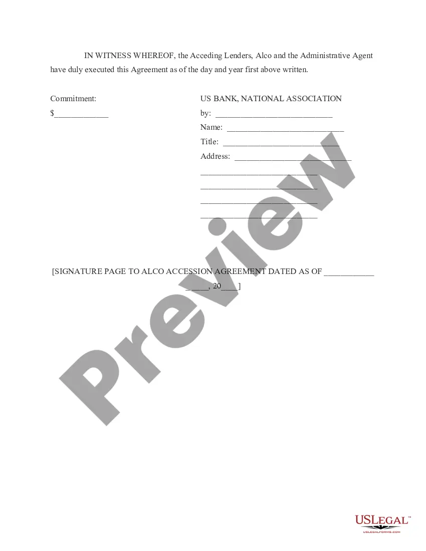 Preview Accession Agreement between Acceding Lenders and Administrative Agent for Lenders