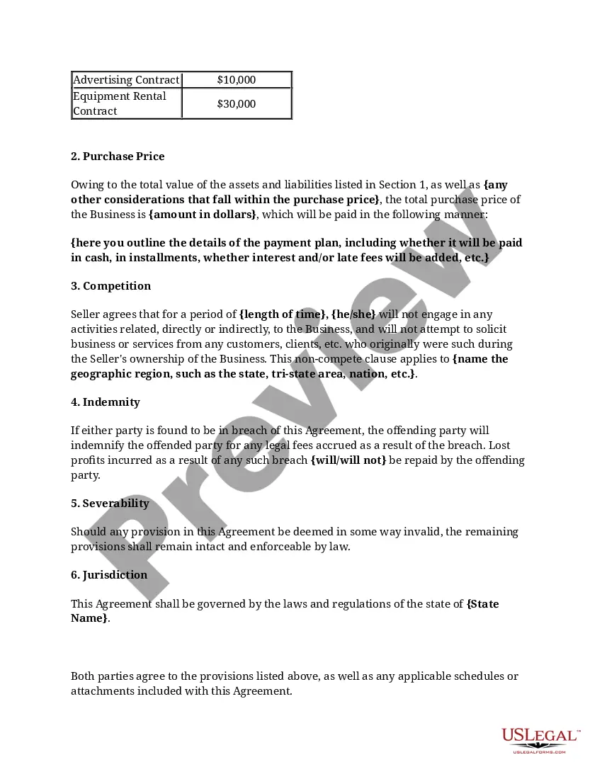 Preview Business Acquisition Agreement