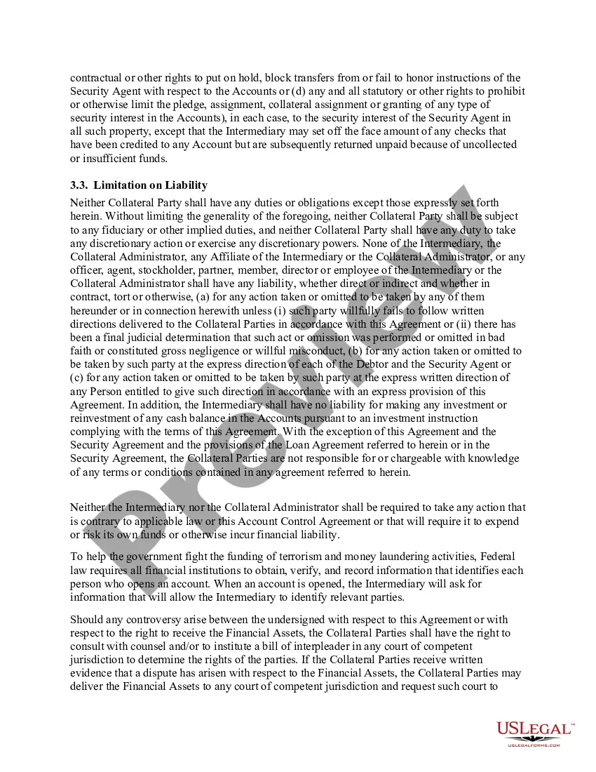 Get Account Control Agreement Preview Account Control Agreement