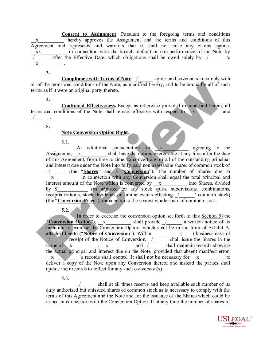 Preview Assignment and Novation Agreement