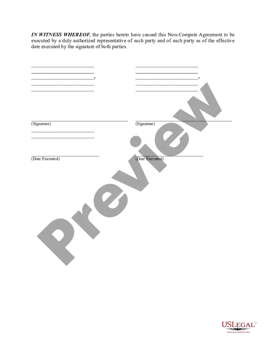 Get Non-Compete Agreement Preview Non-Compete Agreement