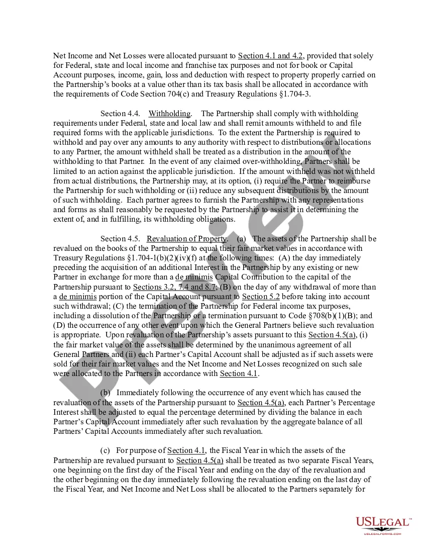 Get Agreement of Limited Partnership Preview Agreement of Limited Partnership
